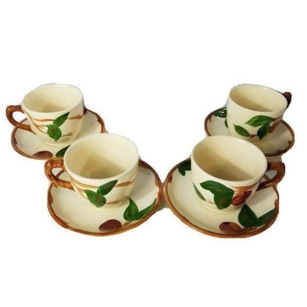 Vintage Franciscan Ware Tea Coffee Cup & Saucer, Apple Pattern, Made in England